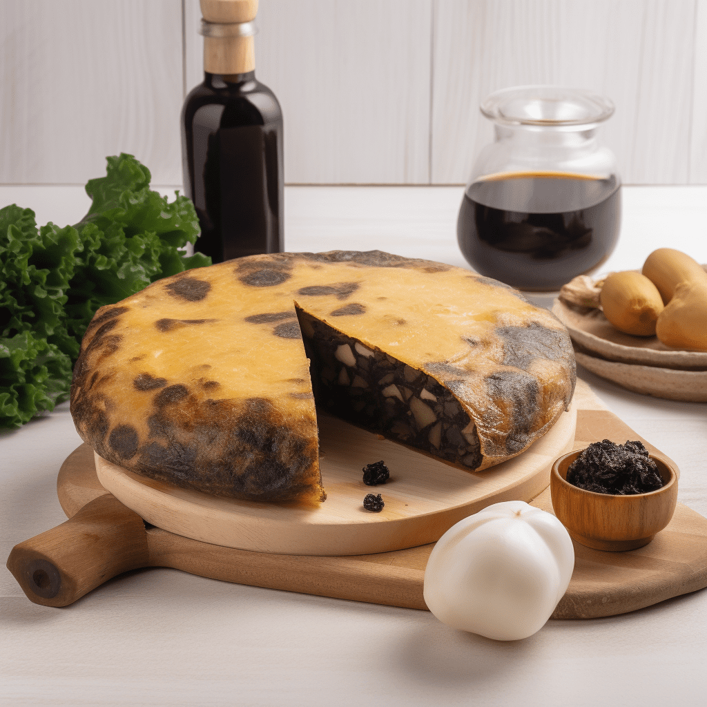 Tortilla de patata con morcilla de verduras o morcilla de arroz